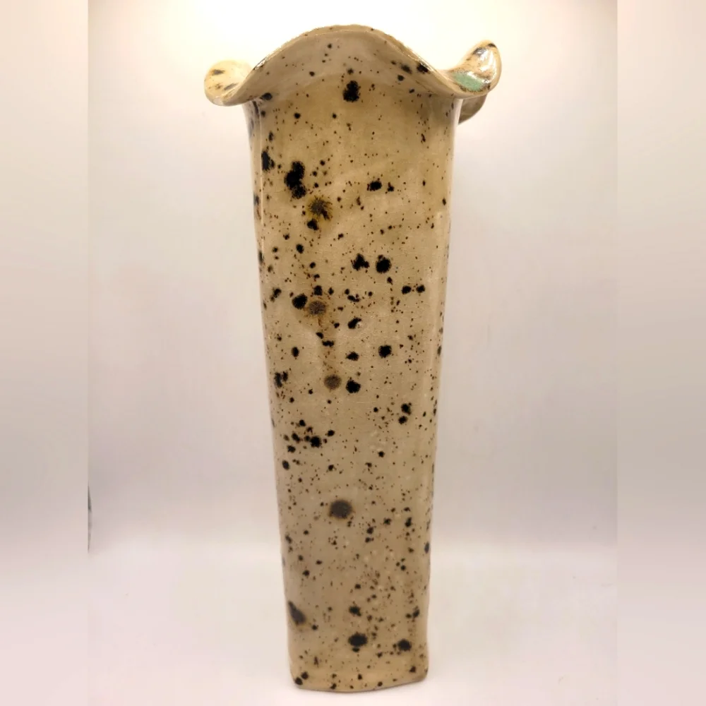Vintage Ceramic Pottery Sandstone Glazed Hand Made Vase